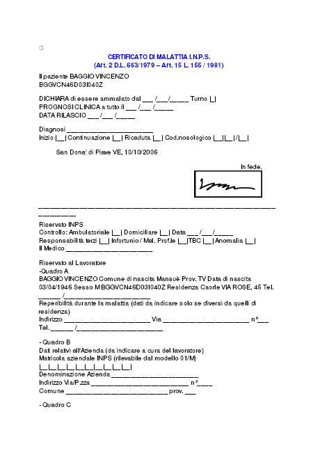 scaricare certificato medico inps